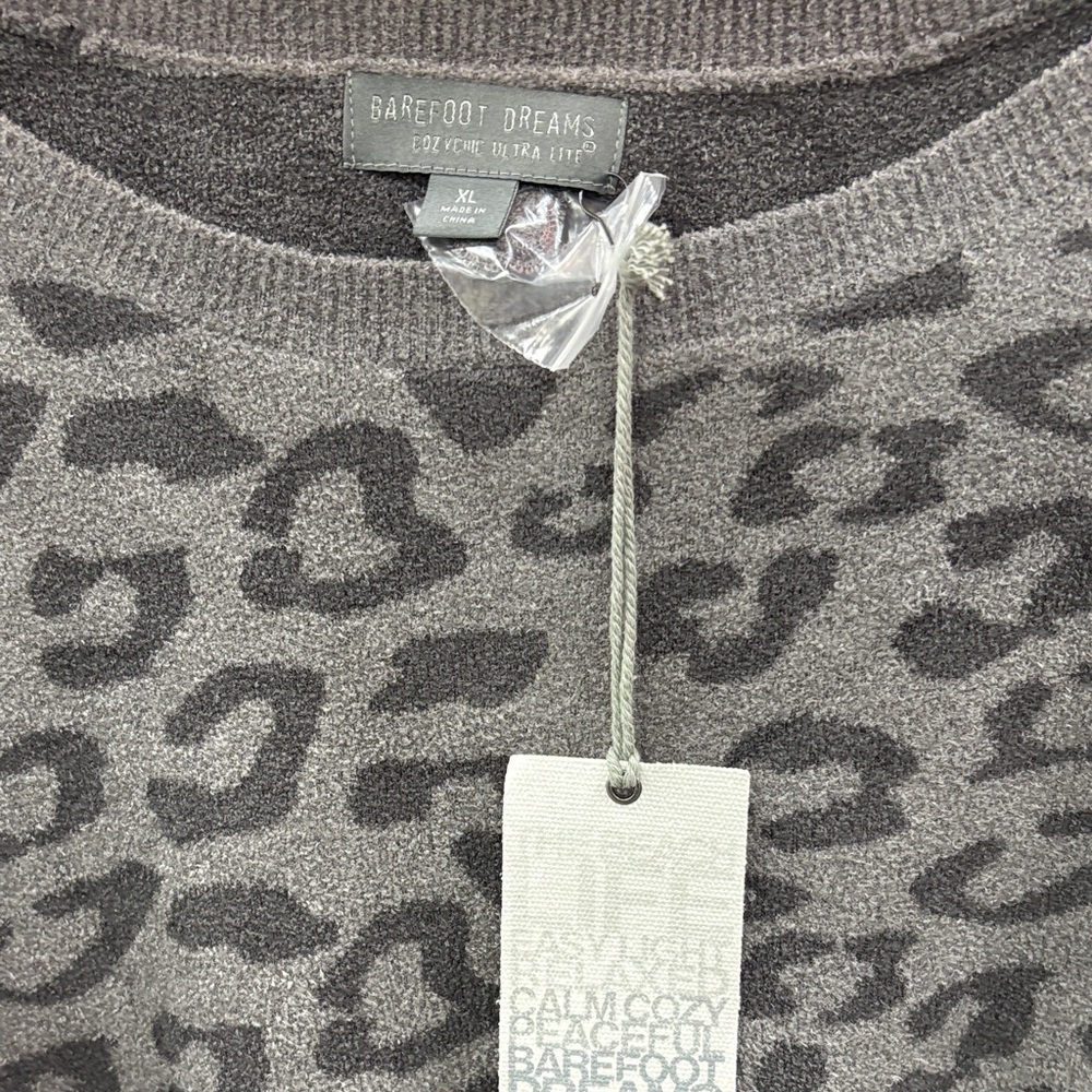 Barefoot Dreams Charcoal Animal Print Sweater